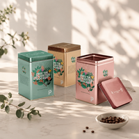 Boîte en métal rectangulaire écologique, résistante à l'humidité, 100% recyclable, emballage en métal, vente en gros, boîte en métal personnalisée pour le stockage des aliments