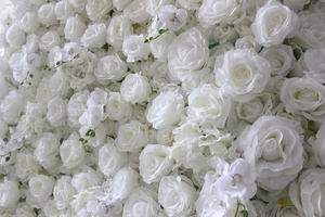 SPR Factory Supply Backdrop Baby White Can Roll up Artificial <strong>Flowers</strong> <strong>Wall</strong> Wedding <strong>Decor</strong> - Product Image 4