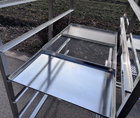 Chariot de four rotatif professionnel en acier inoxydable SUS 304 316 600 x 400 avec demi-étagères à pain en aluminium pour refroidissement