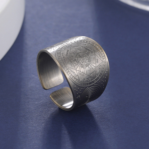 Anillo abierto de cobre Vintage de siete arcángeles para hombre, anillo vikingo del secreto del universo para hombre, anillo de San Valentín - Product Image 4