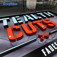 Lettres de logo personnalisées en LED pour salons de coiffure, entreprises de publicité, utilisation intérieure/extérieure - Acier inoxydable haute luminosité