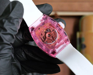 Correa <span class=keywords><strong>de</strong></span> Reloj Mecánica Transparente <span class=keywords><strong>Rosa</strong></span> <span class=keywords><strong>de</strong></span> Alta Calidad, Estilo Dulce para Chicas, Estilo Universitario, Caja Transparente con Manecillas, Gran Venta 2025 - Product Image 2