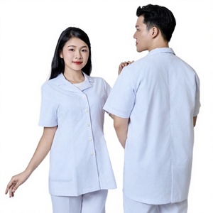 Tenue médicale d'hôpital FMF pour infirmières en tissu tissé respirant 65 % polyester, unisexe, détection d'aiguilles, articles en stock - Product Image 1