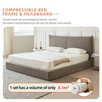 Lit Compressé Gain de Place avec Housse Lavable, Facile à Ranger et à Déplacer, Lit Temporaire Confortable pour Usage Domestique