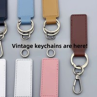 Porte-clés en cuir PU gaufré avec logo, style vintage, cadeaux d'affaires transfrontaliers, modèle pendentif de voiture, rectangulaire, 2 porte-clés