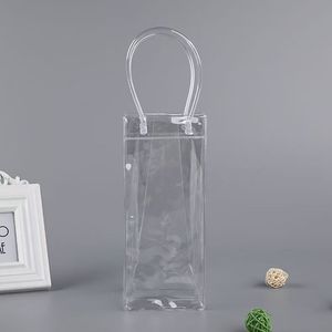 UIOWIO Fabriek Aangepaste Verkoop Enkelvoudige Herbruikbare Transparante Wijnkoeler Plastic IJs Wijn Champagne Bierfles Draagtassen Aangepast Logo - Product Image 4