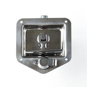 قفل بمقابض على شكل حرف T من الفولاذ المقاوم للصدأ 304 عالي الجودة، فضي اللون، مع مفتاحين، مقاوم للماء، غطاء مدمج، للأبواب الخلفية للمركبات والشاحنات، معتمد ISO9001 - Product Image 1