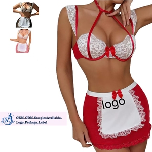 Set di Lingerie Sexy da Cameriera ODM, Costume Erotico in Pizzo Traspirante e Confortevole per Giochi di Ruolo Femminili - Product Image 1