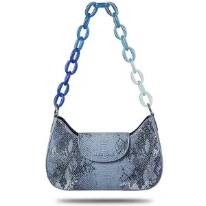 New Design Fashion Designer Purses And Handbags Luxury Women Sequined Faux Snake Leather Clutch Purse PU Shoulder Bags