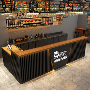 Mostrador de recepción de madera negra, cajero, restaurantes, recepción de Hotel, Bar, Club nocturno, sala de billar, salón de belleza, escritorio de oficina a la venta - Product Image 3