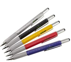 Multifunction <b>Pen</b> Metal Tool Ballpoint <b>Pens</b> Screwdriver Ruler Spirit Level With a Top and Scale Multifunction 5 in 1 Metal <b>Pen</b> - Product Image 1