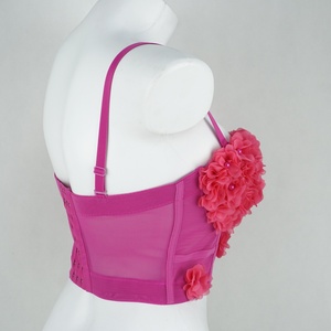 Top reggiseno Bustier floreale con decorazione ricamo ortensia sul reggiseno - Product Image 4