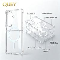 Étui magnétique transparent pour modèles Z Fold et Z Flip (3-7) - Design professionnel, charge sans fil, matériau TPU + acrylique
