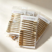 Pinces à cheveux en acier inoxydable personnalisées de 9 cm, pointues, en forme de bec de canard, dorées ou argentées, barrettes alligator, accessoires DIY