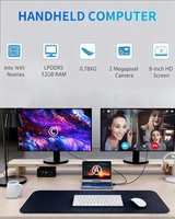 Laptop Mini Layar Sentuh 8-Inci Ringan Baru Intel N95 DDR5 12GB SSD 128GB-512GB Putar 360 Derajat WiFi 6 Windows 11 Pro Bahasa Inggris