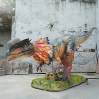 Dinosaure robotisé motorisé électrique de simulation fabriqué en Chine, dinosaure mécanique animatronique Dilophosaurus pour les parcs à thème