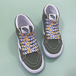 Plano impreso los cordones de los zapatos de diseñador divertido estampado de logotipo personalizado cordones de zapatos para <span class=keywords><strong>zapatillas</strong></span> de deporte - Product Image 3