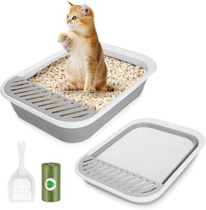 Vente en gros de litières pour chats, produits pour animaux de compagnie, bac à litière en plastique pour chat, bac à litière simple pour chat - Product Image 1