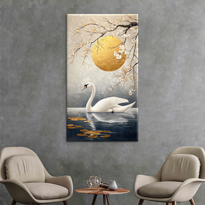 Arte de cisne de <span class=keywords><strong>pintura</strong></span> de cisne blanco al por mayor para decoración del hogar - Product Image 2