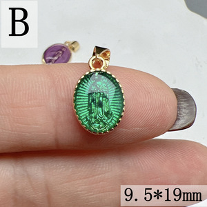 Medalla Escapulario Esmaltada Chapada en Oro de 18k Multicolor Colgante Virgen <span class=keywords><strong>del</strong></span> <span class=keywords><strong>Valle</strong></span>, Dije Católico de la Virgen María PENDIENTES - Product Image 5