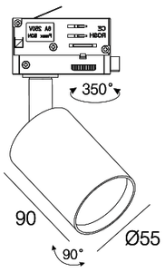 Carcasa de aluminio GU10 Lumiere Sur Rail Factory Buen precio Focos con adaptador de riel para perfil montado en riel de 2 cables y 4 cables - Product Image 2