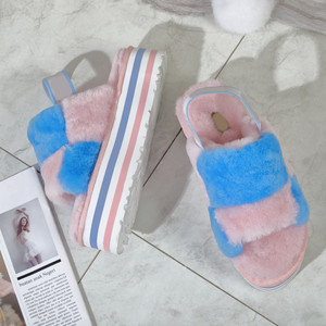 Sandalias de Piel Sintética para Mujer al por Mayor, Sandalias de Verano para Niña, Lindas y Elegantes, Pantuflas Peludas para Bebé, Sandalias Antideslizantes de Moda - Product Image 4