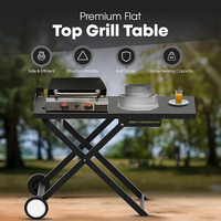 JH-Mech Ess wagen Tisch für Metall arbeitstisch im Freien Beweglicher Vorbereitung wagen Edelstahl grill Metall grill wagen mit Rädern