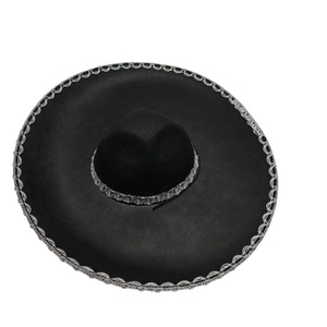 Sombrero de fiesta mexicano de fieltro de color personalizado con estampado de calavera y ribete plateado para Cinco de Mayo, Halloween, Carnaval, Mariachi - Product Image 6