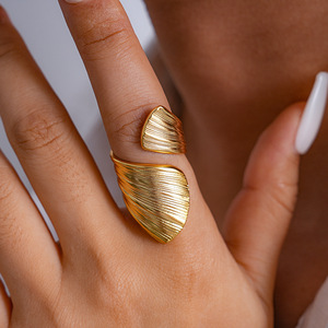 Geometric Gold Plated Cocktail <b>Ring</b> For Women Modern <b>Statement</b> Jewelry Party Fashion <b>Rings</b> - Product Image 2