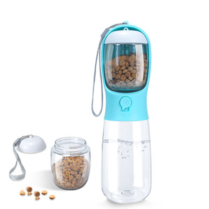 Botella de agua portátil para mascotas de 19 oz, doble propósito con almacenamiento de comida para perros y gatos - Product Image 2