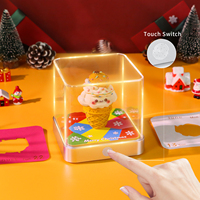 Calendrier 3D en papier en forme de crème glacée, modèle découpé au laser à 276 couches, détachable, avec lumière tactile Kawaii, pour affichage de Noël sur bureau et bloc-notes