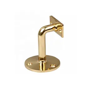 Brass heavy floor handrail brackets