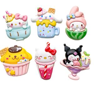 Breloques en résine de dessin animé de fruits et de crème glacée, pour la création de bijoux DIY, coques de téléphone faites à la main, 3-6 cm, peintes à la main, tendance - Product Image 4