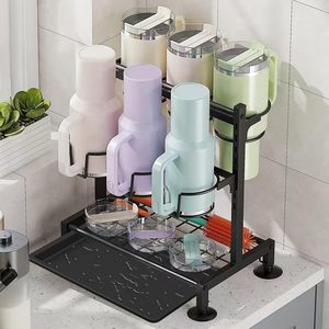 Organizador de Botellas de Agua para Vasos Stanley de 40/30 oz con Asa, Soporte Organizador para Vasos Stanley con Bandeja de Drenaje - Product Image 1