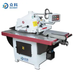 Single Blade Straight Line Upper Spindle Wood Ripping Trimming Saw Machine MJ153