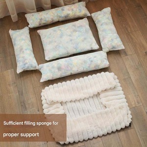 Ribbed Rectangle Solid <strong>Fashion</strong> Pet <strong>Bed</strong> for Cats <strong>Dogs</strong>-Warm Velvet Nest with Sponge Filling Neck Protection Cat <strong>Bed</strong> Cave - Product Image 2