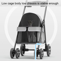 Poussette de jogging portable légère à 4 roues pour animaux de compagnie, chariot pour petits chiens et chats