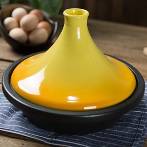 Tajine <span class=keywords><strong>marocain</strong></span> en fonte émaillée personnalisé à <span class=keywords><strong>prix</strong></span> abordable, avec couvercle en céramique conique, design minimaliste et écologique - Product Image 4