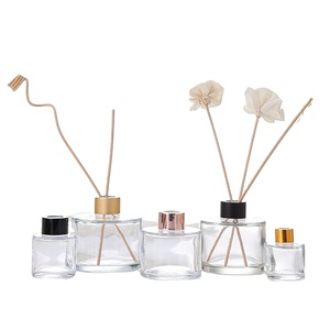 35ml 50ml 100ml 120ml 150ml 200ml Transparent Cylinder Square Screw Cap Air Fragrance Reed <b>Diffuser</b> Empty Glass <b>Bottle</b> Home - Product Image 1