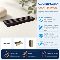 Panneau de plafond en aluminium série 6063 6000, type Great Wall, anodisé et thermolaqué, certifié ISO 9001, taille personnalisée, vente en gros