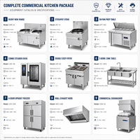 Équipement de cuisine commerciale clé en main, ligne de buffet d'hôtel, cuiseur vapeur, plaque chauffante, chauffe-plats 220V/110V CE NSF en acier inoxydable 304