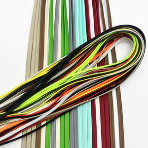 210 Colors in Stock Factory Wholesale 4/5/7mm Plain Color Polyester Latex <strong>Elastic</strong> Flat <strong>String</strong> Rope for Shoes - Product Image 2