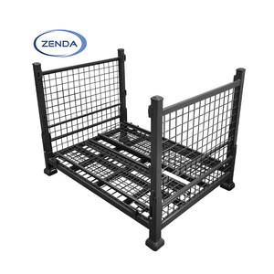 절묘한 솜씨 무거운 의무 창고 스택 접이식 스틸 상자 케이지 스틸 팔레트 - Product Image 4