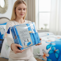 Nouvel ensemble de literie avec emballage, 48 motifs, vente chaude, ensemble de draps imprimés 6 pièces avec drap-housse uni pour cadeau de vacances, revente à domicile
