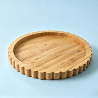 Houten taart- en snackschaal voor de woonkamer, schaal voor gedroogd fruit, decoratieve kaarsenhouder, decoratieve serveerschalen