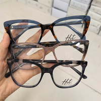 Monture optique unisexe transparente œil de chat en acétate faite à la main, sans monture, pleine monture, protection anti-lumière bleue, motif uni, pour jeunes