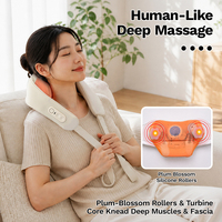 Masseur de nuque et d'épaules à pétrissage profond, rouleau en silicone en forme de prune, sangle mains libres pliable, tissu respirant lavable