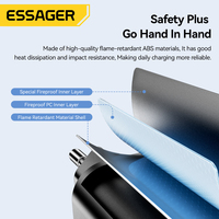 Chargeur mural universel ESSAGER US EU UK 18W Gan pour ordinateur portable, téléphone portable, adaptateur de voyage USB A