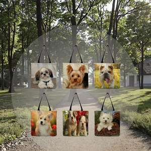 Bolsa de Hombro de Lona Creativa para Mujer con Estampado de Perro de Dibujos Animados, Ideal para Viajes y Compras - Product Image 4