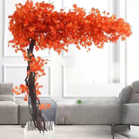 Pfirsichblütenbaum Kirschblütenbaum Roter Ahorn Kunstblumen aus Kunststoff Langlebig Abschlussfeier Weihnachten Neujahr Hochzeit